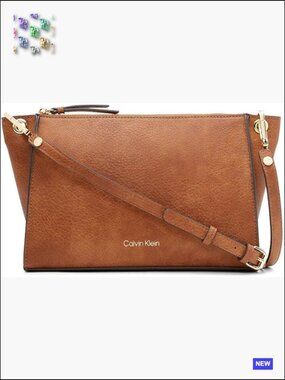 Vegan Leather Crossbody Bag Chic Minimal Adjustable Strap Top Zip Organizer